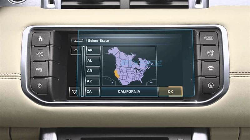 Захисне скло  на монітор LAND ROVER RANGE ROVER EVOQUE - 7.6“ 2011 - 2015